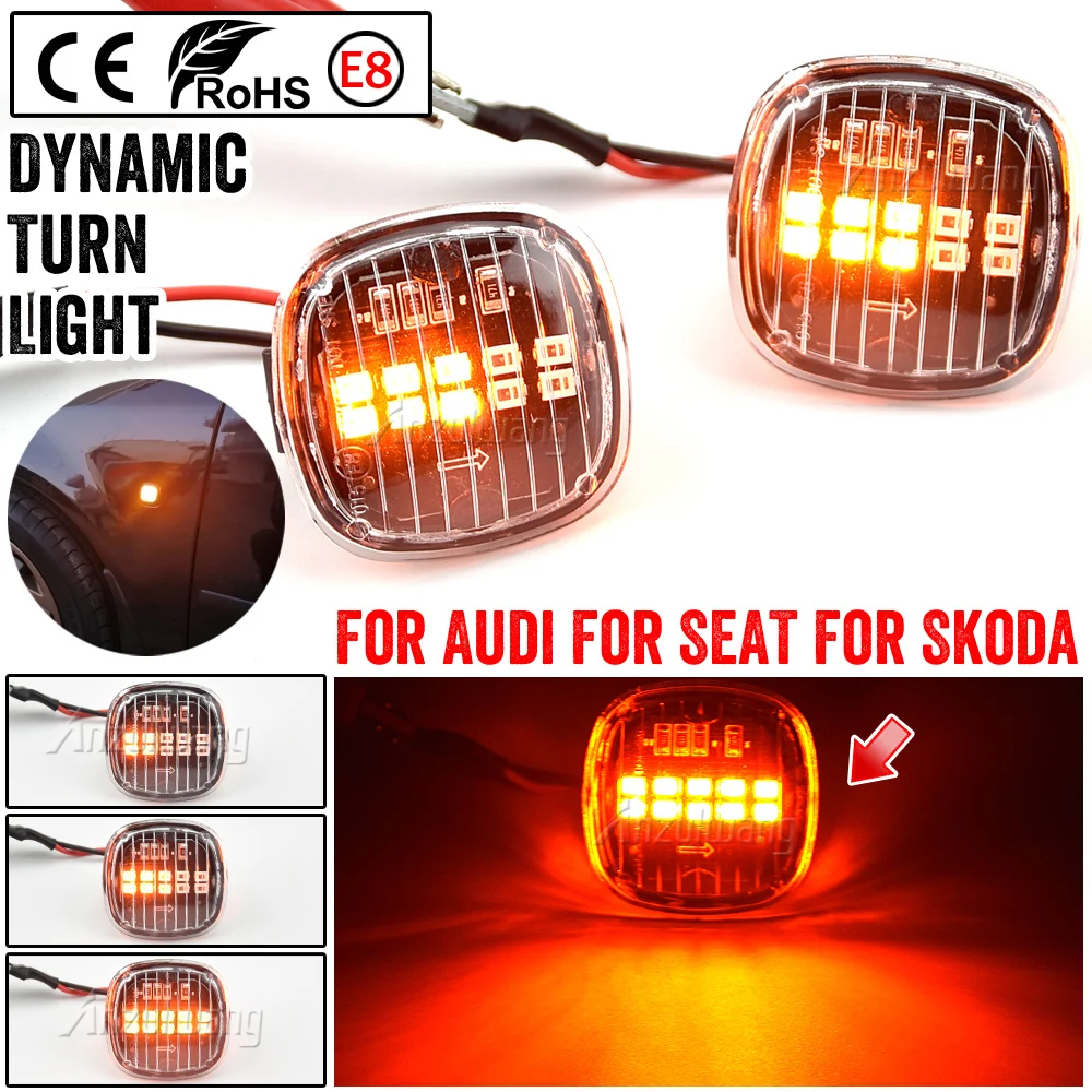 2PCS LED Turn Signal Side Marker Light Dynamic Sequential Lamp For Skoda Fabia Octavia Mk1 Mk2 Roomster Rapid NH3 view 5