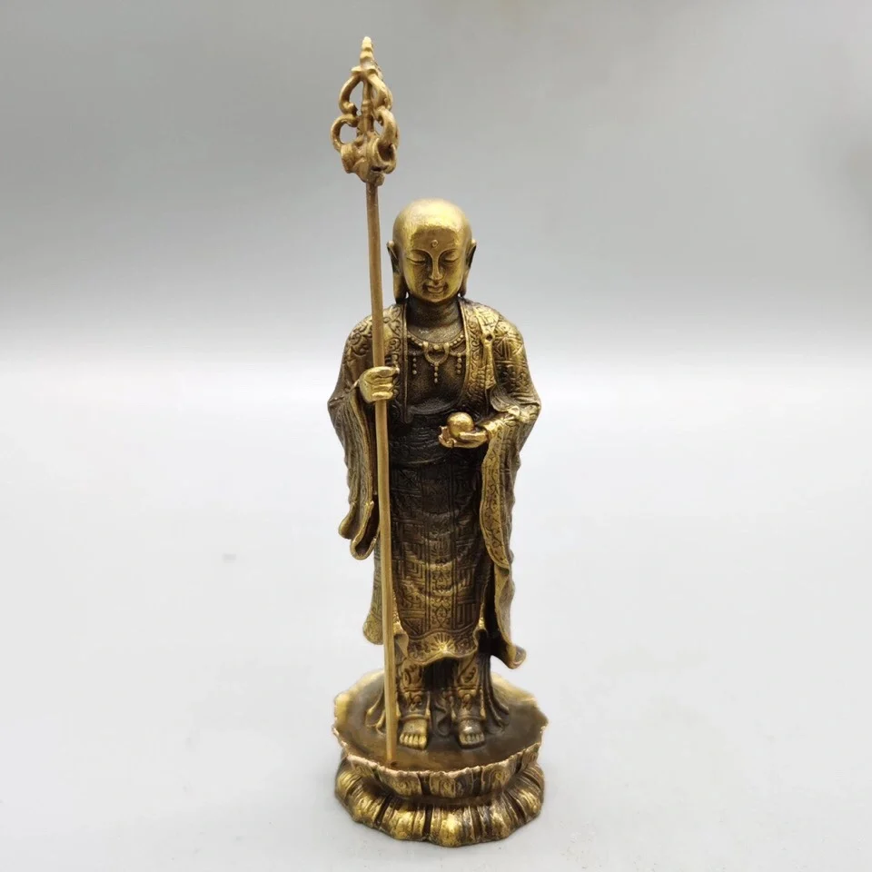 Monk Buddha Metal Bodhisattva Statue Tibetan Buddhism Tibetan King Decorative Buddha Brass Home Decoration Crafts