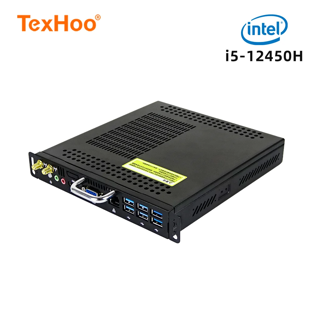 TexHoo OPS Mini PC Computer Intel Core i5 12450H Processor Windows 11 Pro DDR4 SSD For Conference Teach Screen Builtin Host 30MM