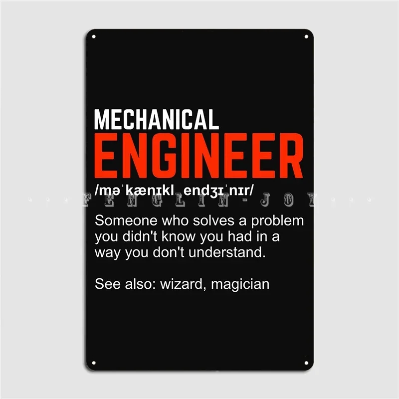 Mechanical Engineering Metal Sign Cinema Garage Decoration Bar Cave Plaques Tin Sign Poster