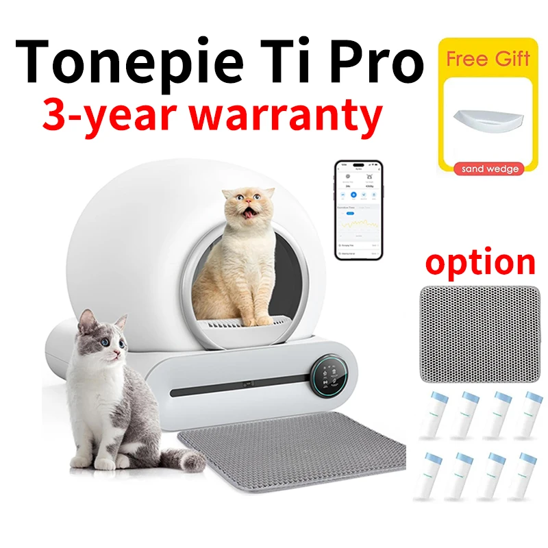 Tonepie Large Automatic Cat Litter Box Self Cleaning Smart Cat Toilet English Version Pet Cat Toilet Litter Tray Arenero Gato