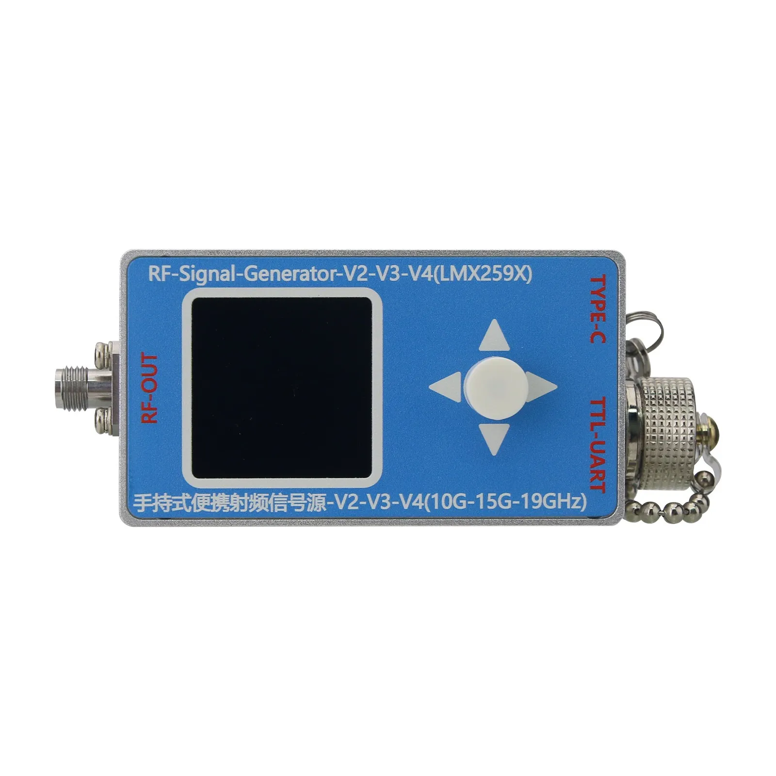 RF-Signal-Generator-V2 (20M-9.8GHz) Handheld Signal Source with Type-C Cable and UART Serial Data Communication Cable