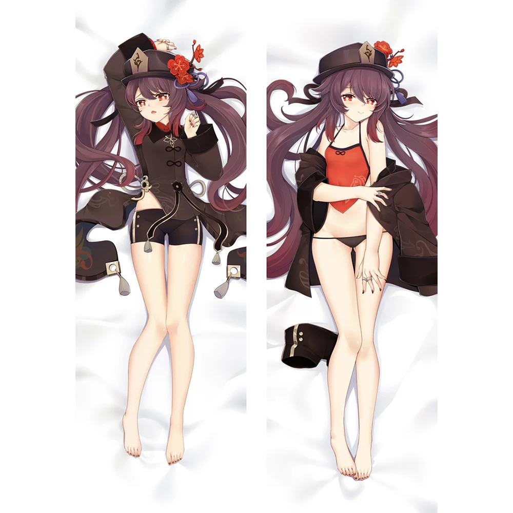 Genshin Impact Hutao Dakimakura Anime Otaku 2-Side Printed Waifu Decor Hugging Body Pillow Case Otaku Cushion Pillows Cover