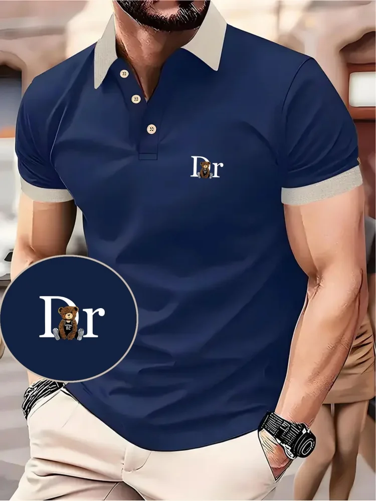 

Business Polo Shirts for Man Fashion Lapel Men's Shirts Men's Short Sleeve Tee Summer Breathable T Shirt for Man Men Clothing