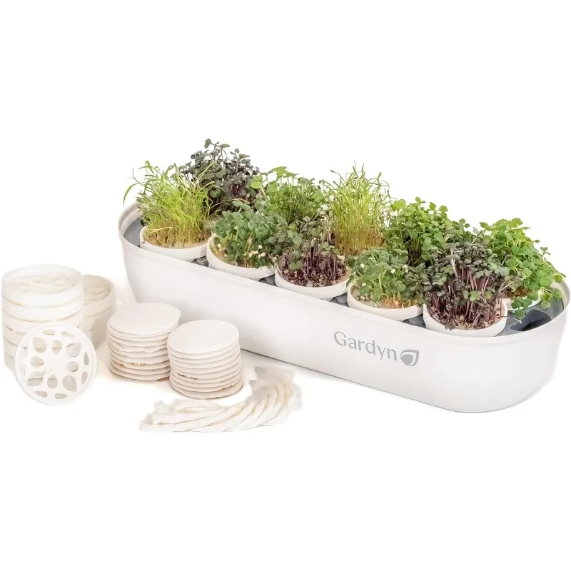 

Complete Microgreens Growing Kit - Indoor Herb Garden - Indoor Hydroponics Growing System Kit Nursery Seed Starter Tray,