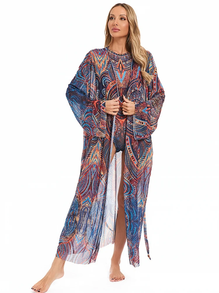 One Piece Cover Up Beach Kimono For Women Swimsuit Cover Up Wrap Dresses Seaside Bathing Suits Beachwear (excluding Swimsuits)