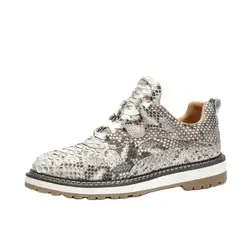 BATMO 2024 new arrival Fashion Snake skin causal shoes men,male Genuine leather  Sneaker PDD429