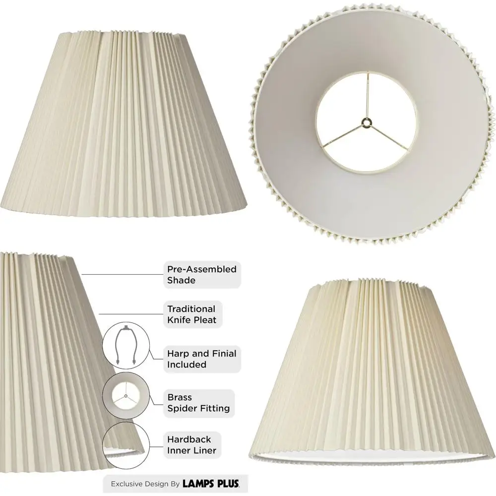 غطاء مصباح قشر البيض مطوي إمبراطوري كبير 9x17x11.75 مع القيثارة والبديل النهائي لديكور المنزل #1