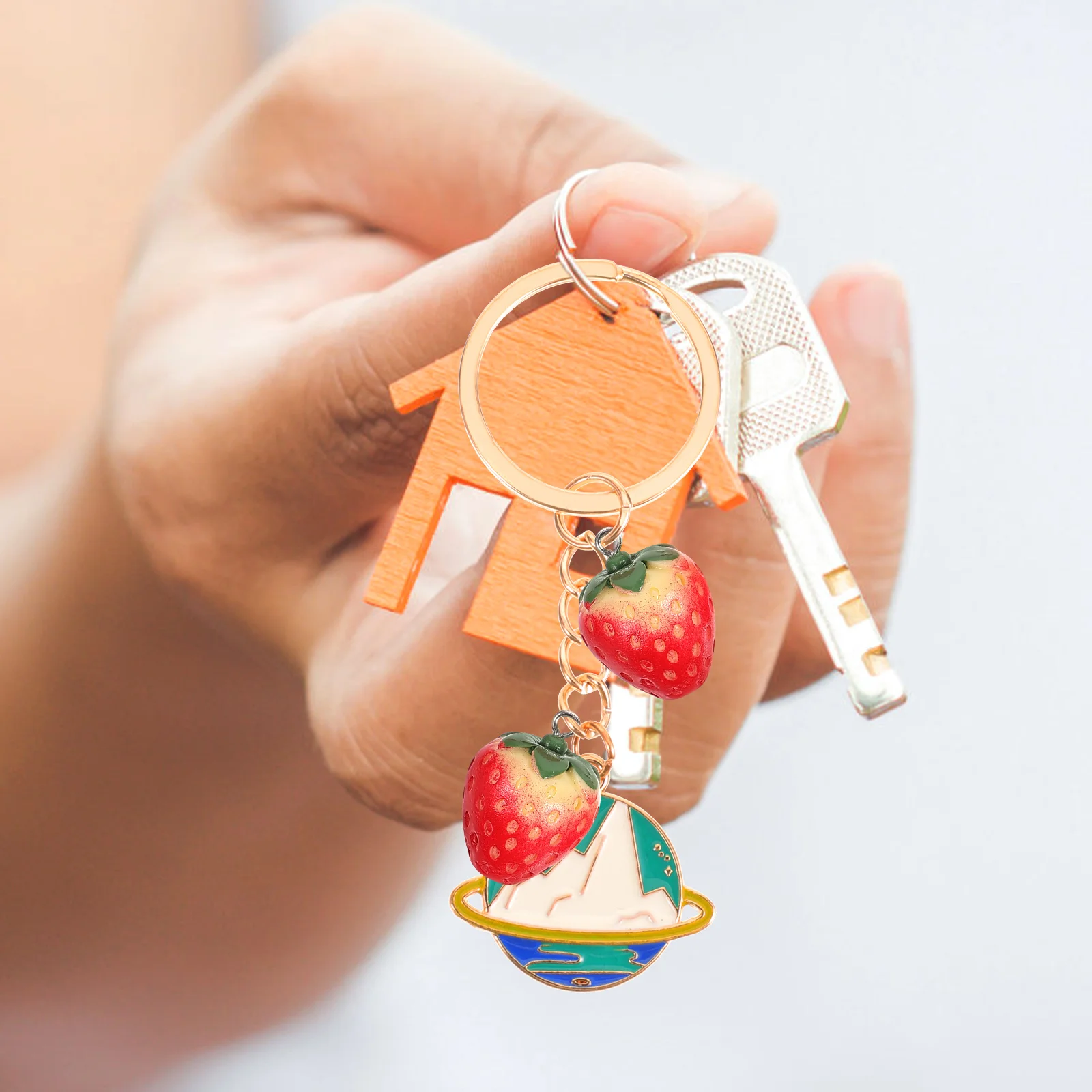 

8pcs Strawberry Shape Earrings Pendant Charms Bag Hanging Pendants Assorted Color Diy Jewelry Making Accessories Creative