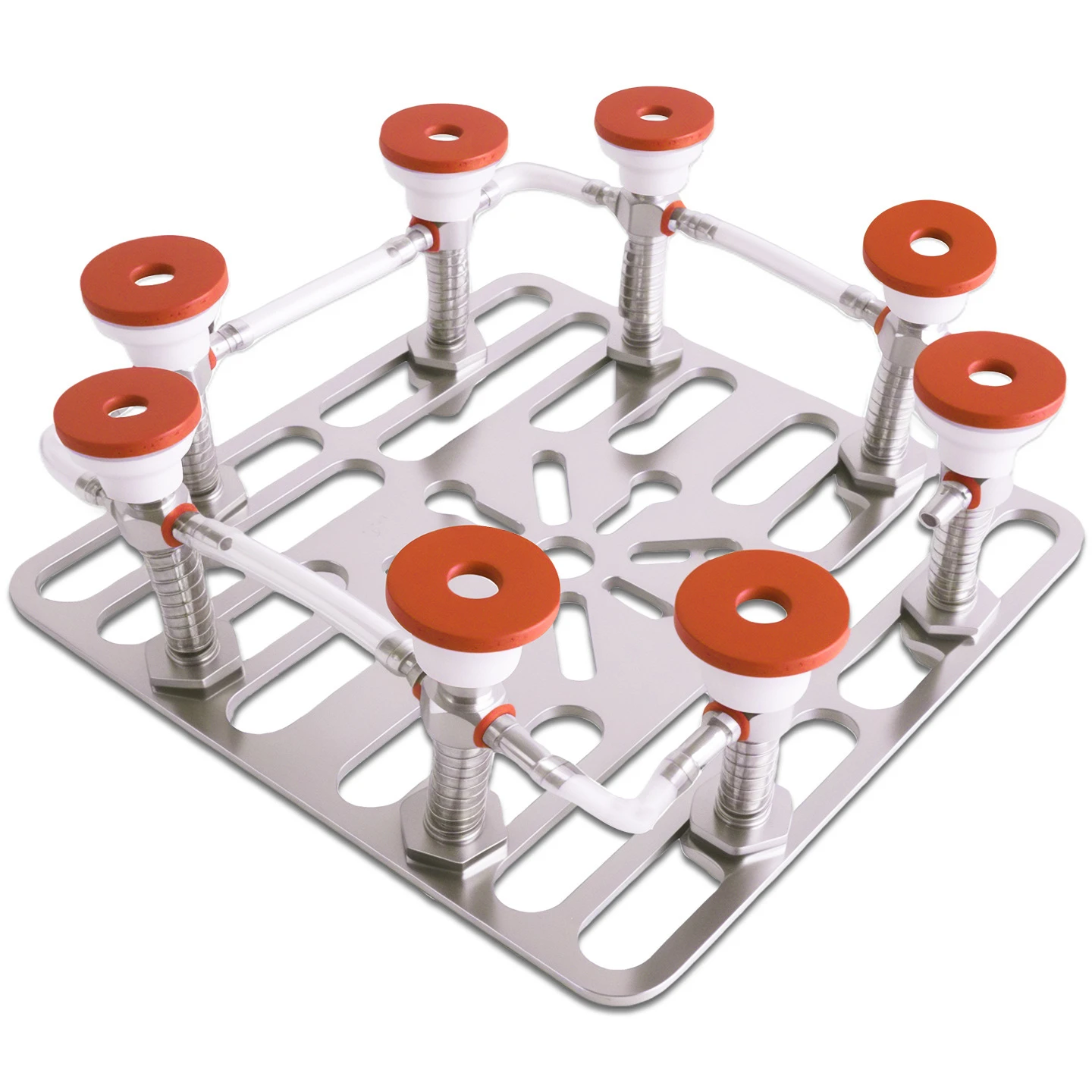 Square Multi Station EOAT Tooling Plate Adjustable Nickel Plated Steel Mounting Base for Robot Arm Vacuum Suction Cups