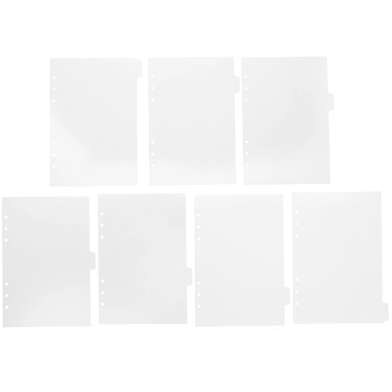 2 Books PP Index Dividers 7 Sheets White Binder Page Markers Notebook Tabs Classification Tabs File Separators