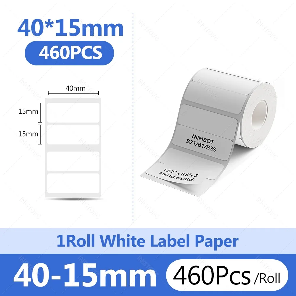 Niimbot B21/B1/B31 Thermisch Label Sticker Papier Rond Wit 20-50mm Breedte Kleding Tag Commodity Prijs Voedsel Zelfklevend