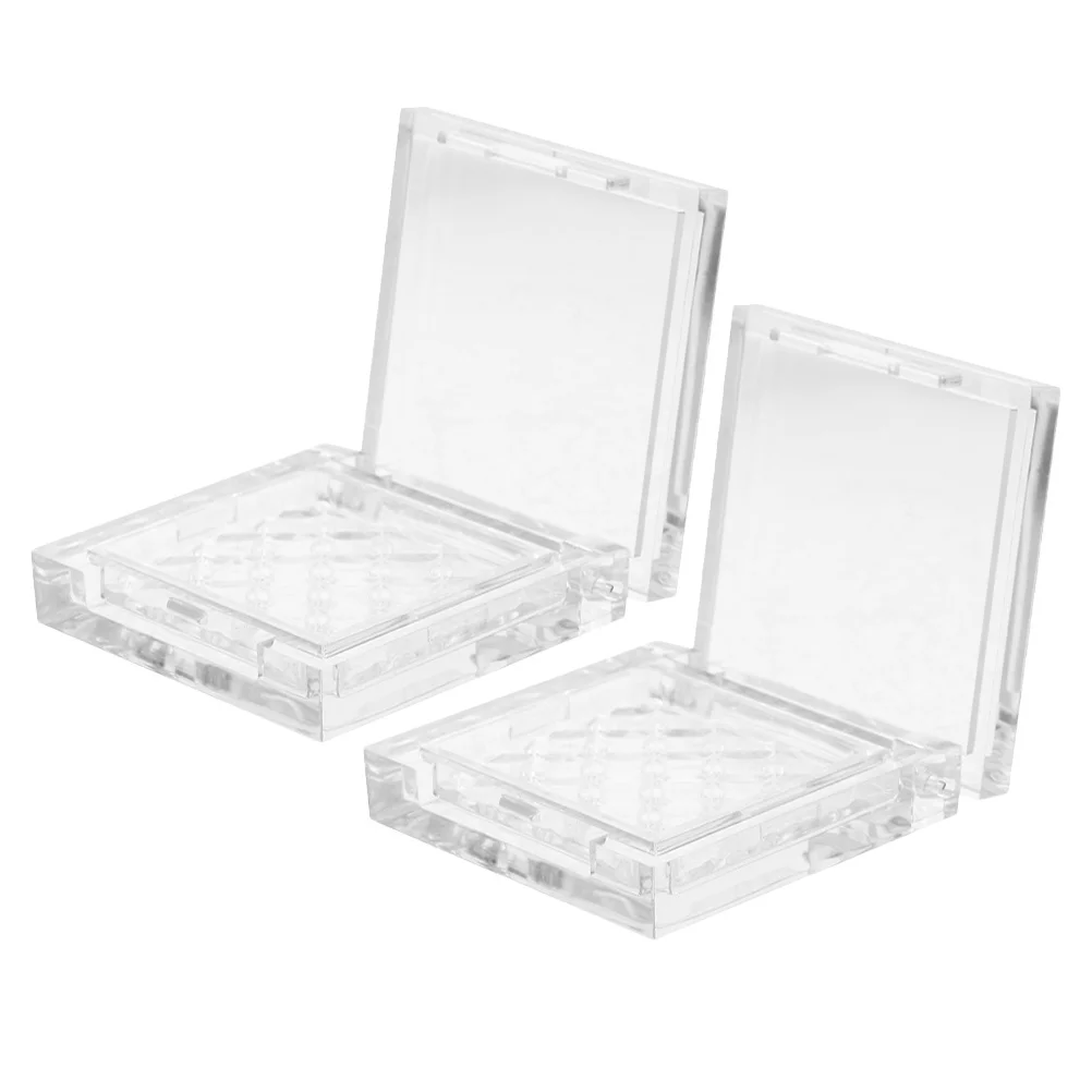 

2Pcs Empty Eyeshadow Palette Clear Plastic Refillable Makeup Container DIY Travel Lipstick Blush Organizer Makeup Palette
