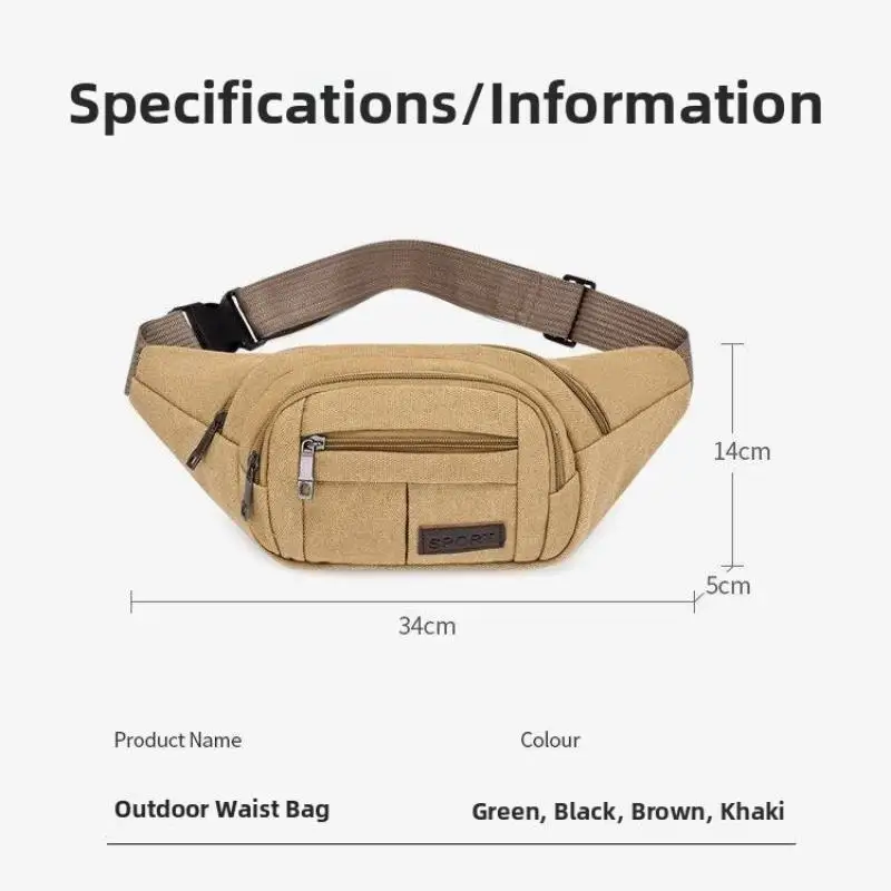 Lässige Canvas-Gürteltasche Handytasche Bananentasche Bauchtasche für Herren – Detail 6