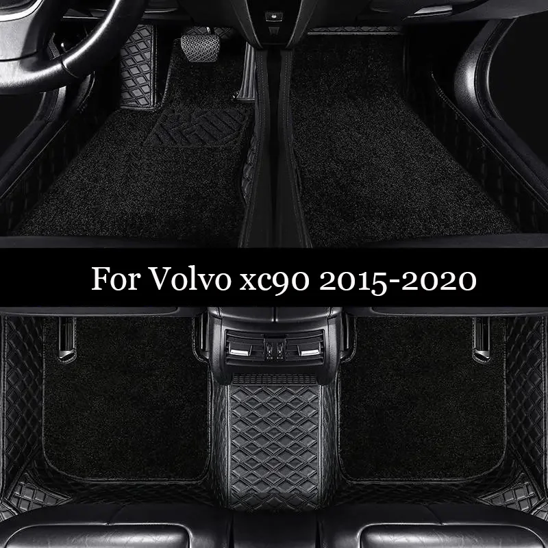 

100% Fit Custom Made Leather Car Floor Mats For Volvo xc90 2015 2016 2017 2018 2019 2020 Carpets Rugs Foot Pads Accessories