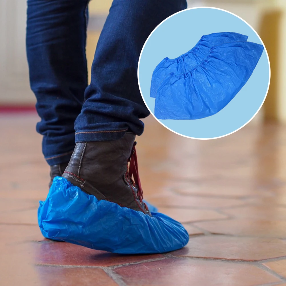 100/200pcs Disposable Waterproof Shoe Cover,Non-Slip Foot Cover Indoor Padded Overshoes Rain Mud-Proof Shoe Cover For Home