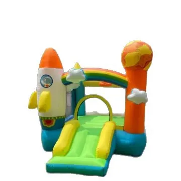 Château gonflable nuage sautant, fusée planète sautant transfrontalier, château de jeu rebondissant, petite toboggan d'intérieur Portable