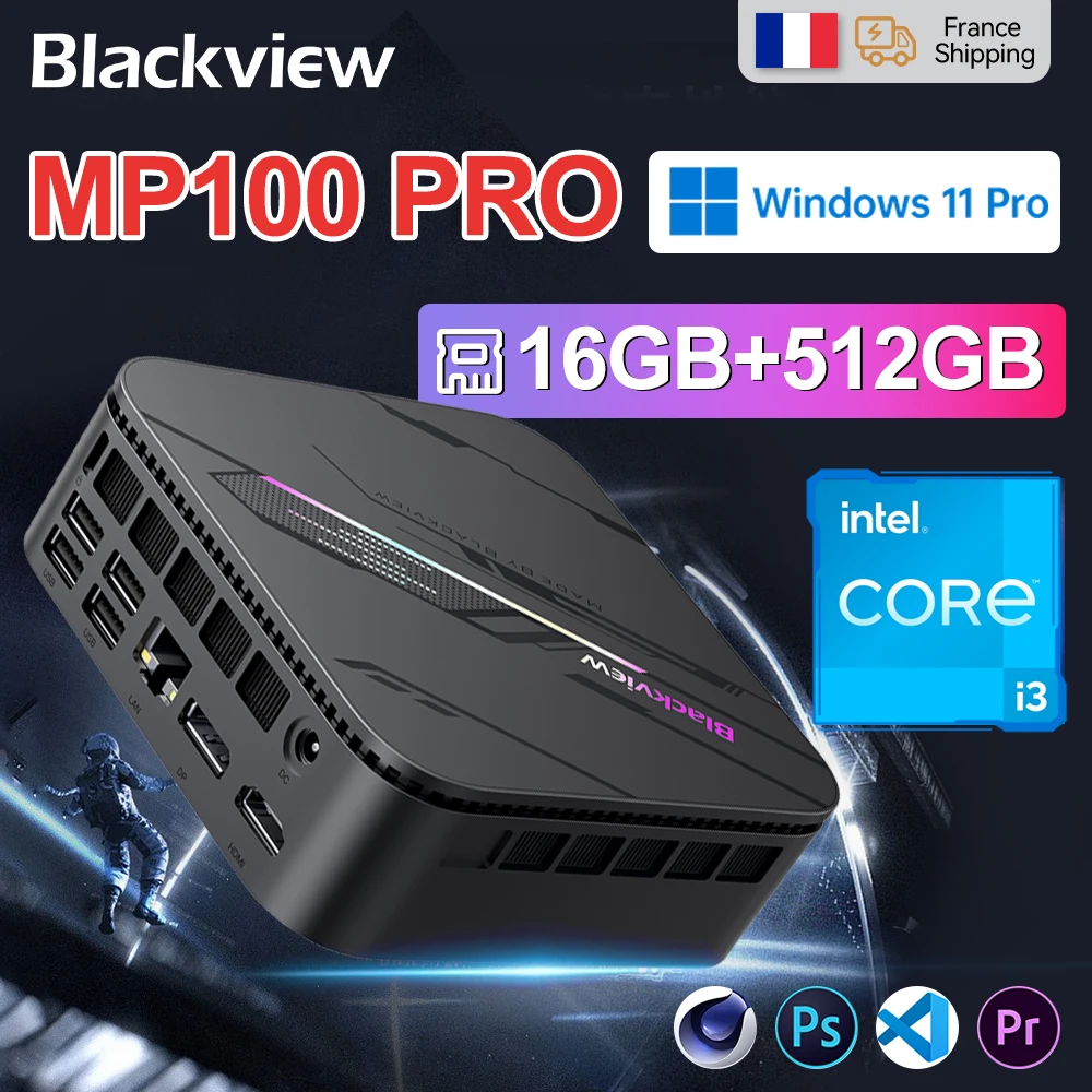 Blackview MP100 Pro 16GB DDR4 512GB SSD كمبيوتر صغير Intel 7 i3-1215U WiFi 5 Windows 11 Pro 6 النوى 8 المواضيع كمبيوتر صغير BT5.2 #1