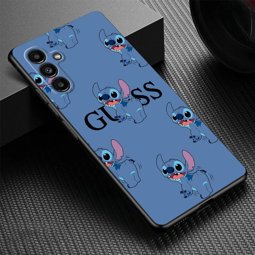 Case for Samsung Galaxy A01 A13 A54 A03 Core A14 A12 A52 A03s A05s A04s A02s A04e Disney stitch angle Black Soft Cover