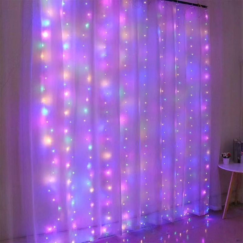 6M 8 Modes LED Curtain Lights Wedding Party Decor Remote Festoon Led Fairy String Lights Bedroom Christmas Decorations for Home
