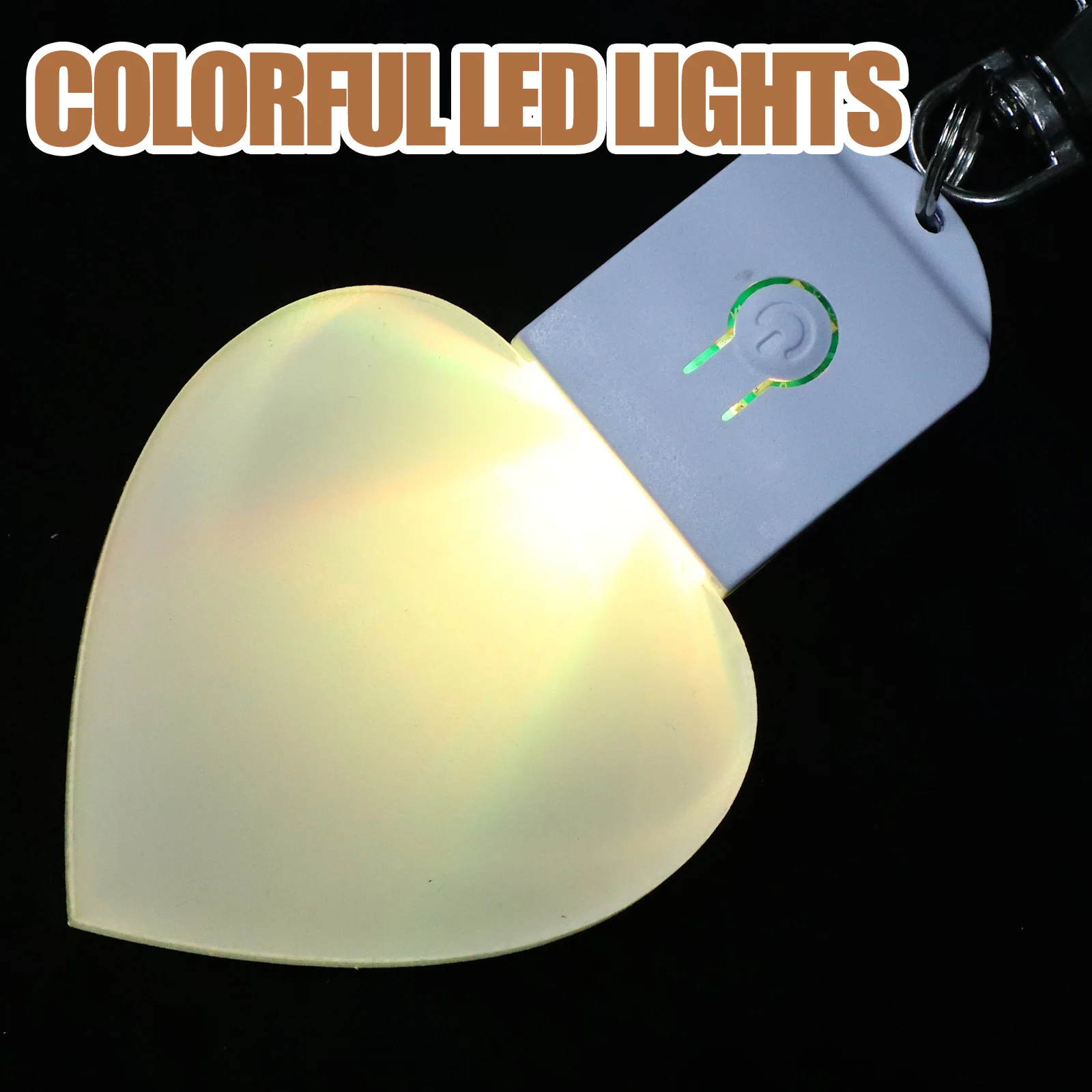 Heart Shaped Sublimation LED Acrylic Keychain Blank Colorful Glow Night Light Romantic Decor Party Ornament DIY Craft Printing