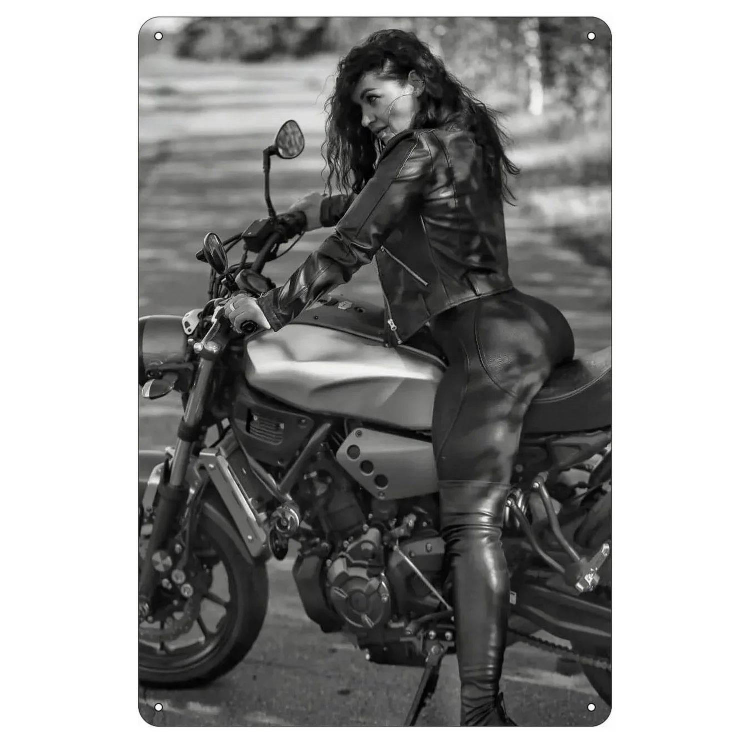 Pinup Girl Motorcycles Plaque Metal Tin Signs Wall Art Decoration Vintage Poster Iron Painting for Man Cave Cafe Garage Club Bar