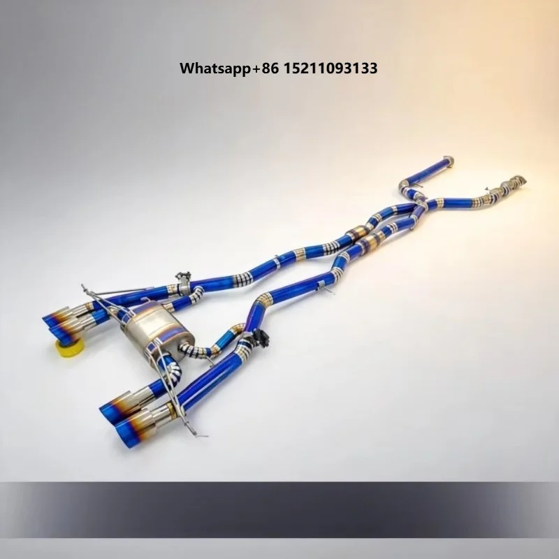 Titanium Valved Z Pipe Mid-Rear Exhaust System Blue Gold Deep Sport Tone Custom
