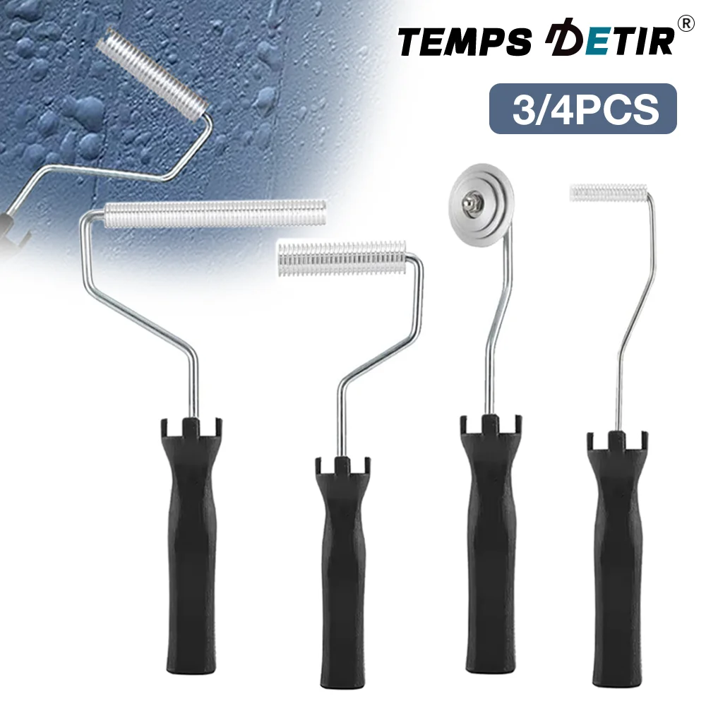 3/4PCS Fiberglass Roller Tool, Fiberglass Bubble Lamination Roller, Resin Roller Repair Roller, For Shower Bathtub Marine Repair