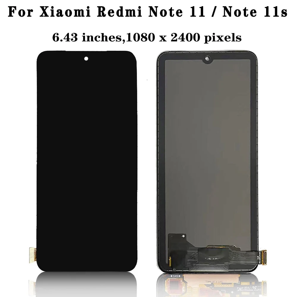 AMOLED LCD For Redmi Note 11 LCD For Xiaomi Redmi Note 11 Display Note11 2201117TG Screen Touch Glass Digitizer  With Frame