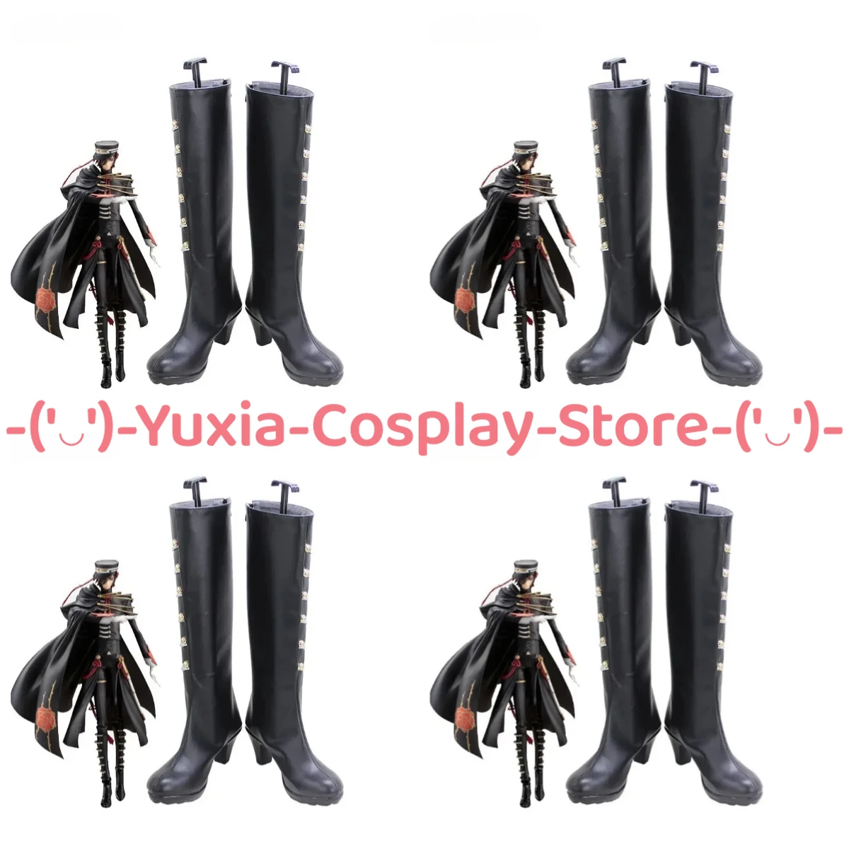 Yuxiacosplay! Code Geass Lelouch Cosplay Shoes Anime Game Character Prop PU Leather Boots Halloween Carnival Party Costume