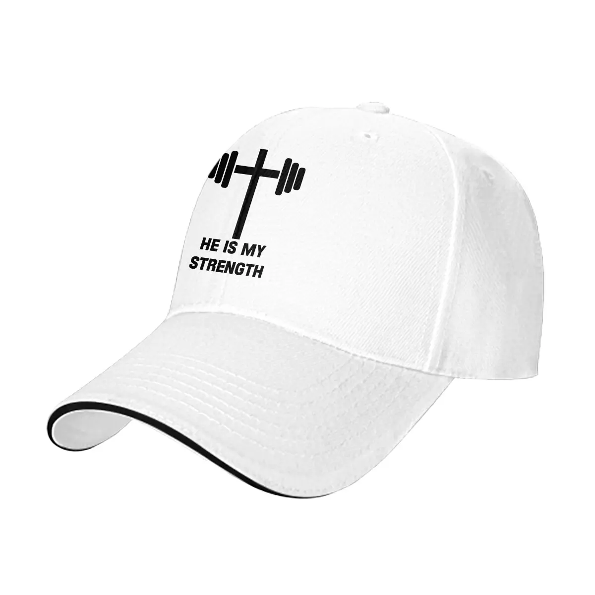 Pure Color Dad Hats He Is Strength Catholic Gym Motivational Bible Quote God Religious Classic Hat Sun Visor Caps  Peaked Cap