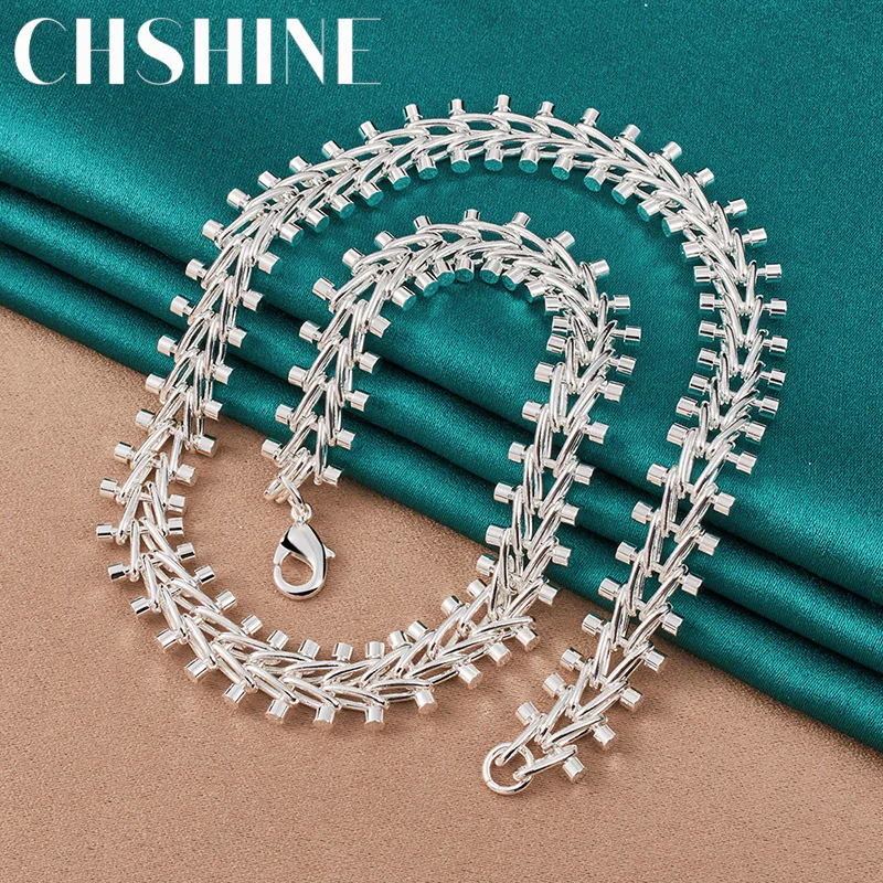 

CHSHINE 925 Sterling Silver Row of Beads Necklace for Women Men Charm Wedding Engagement Fashion Jewelry