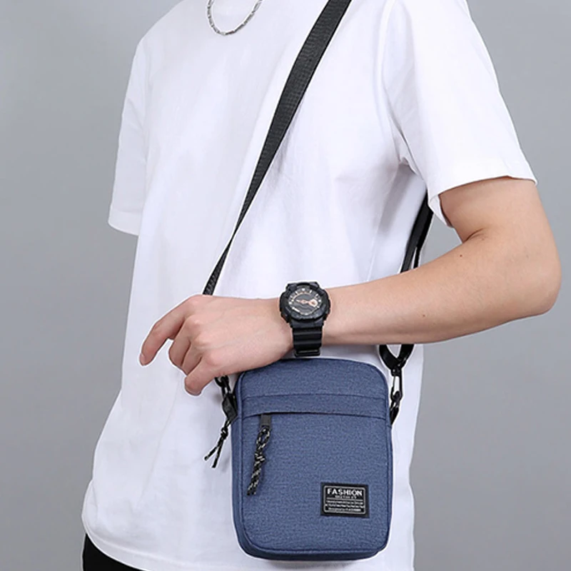 New Solid Color Men's Single Shoulder Lightweight Large Capacity Crossbody Bag