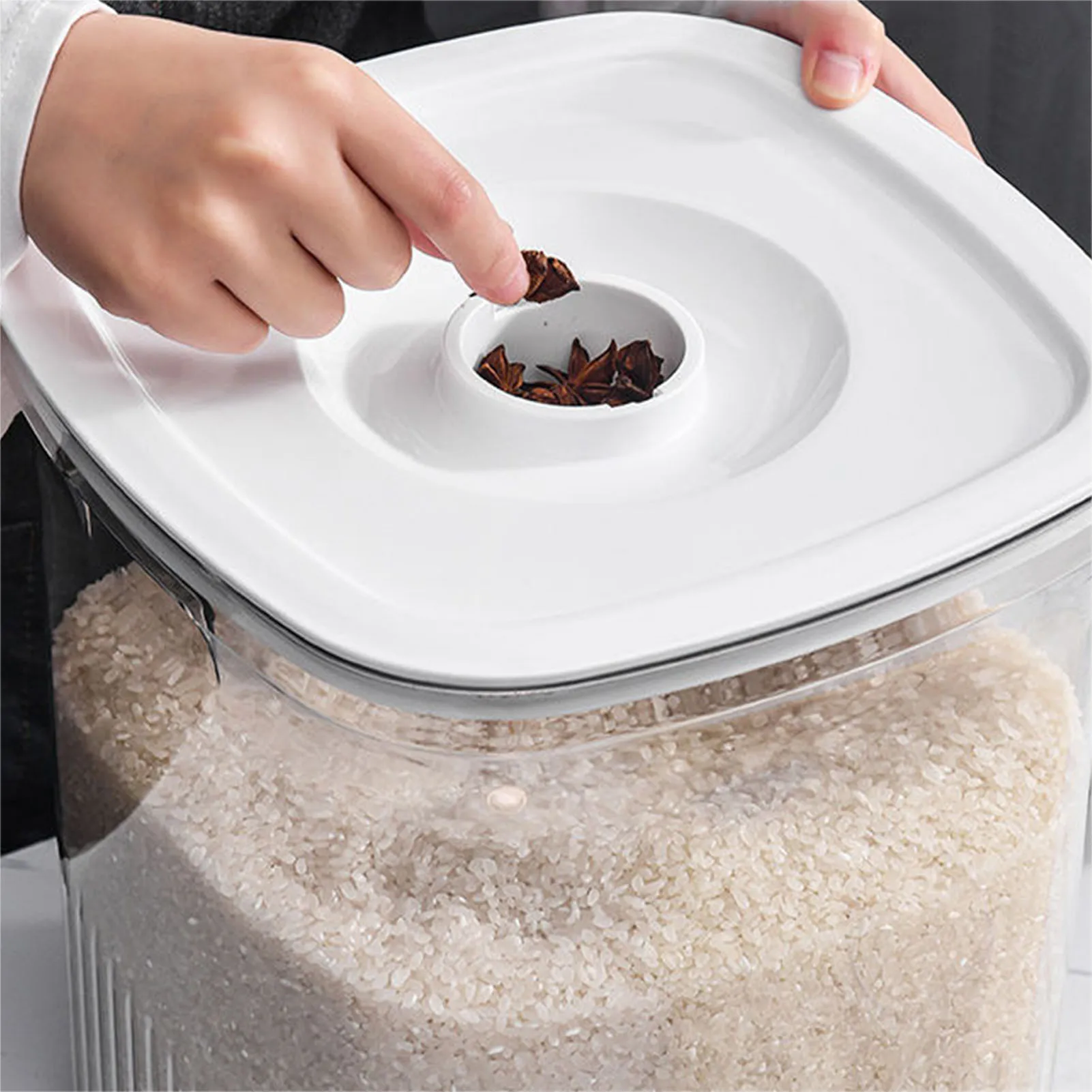 5KG 10KG Rice Storage Box Rice Dispenser Rice Container Grain Storage Jar Cereals Bucket Pet Food Container Kitchen Organizer