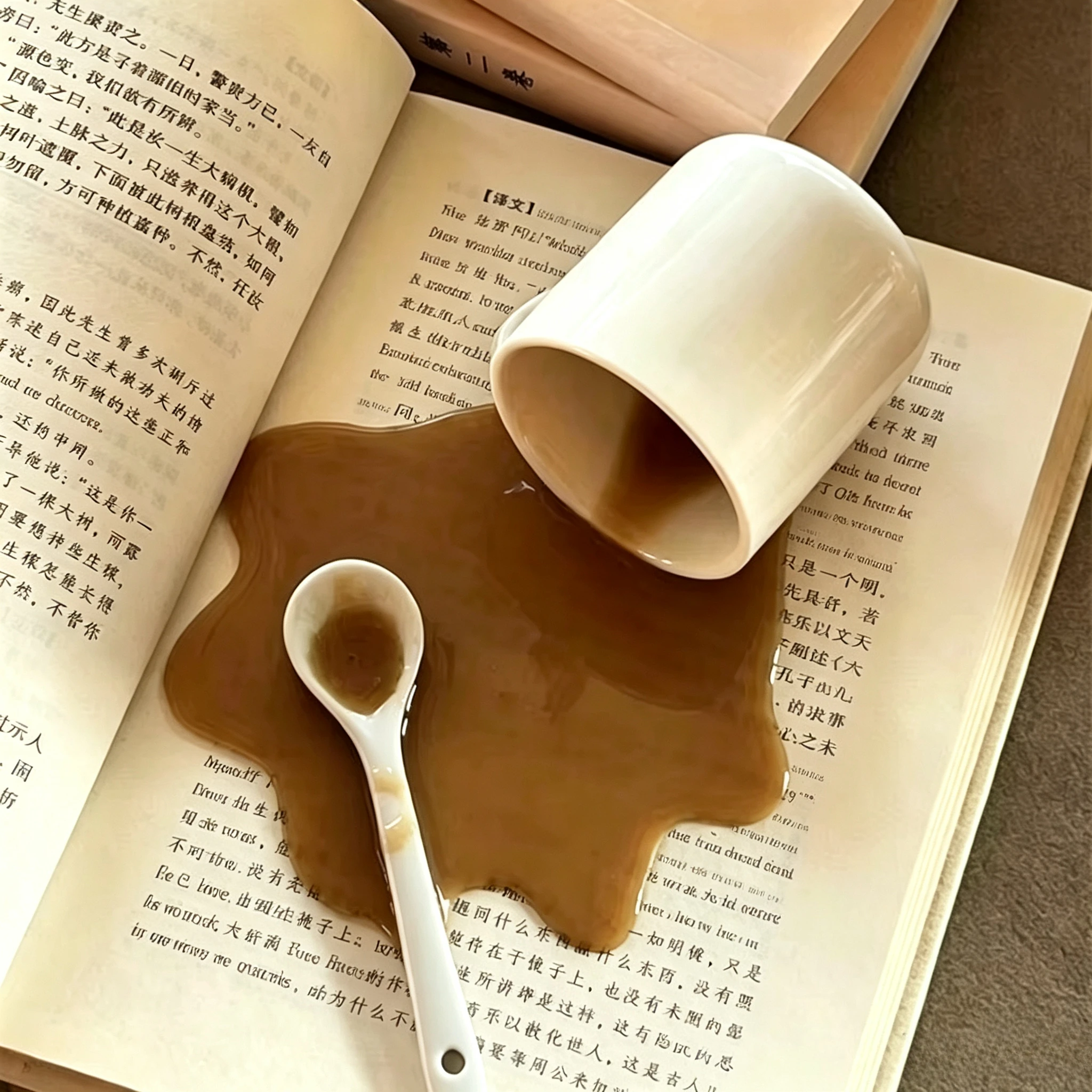 Creative Design Spilled Coffee, Novel and Quirky Desktop Decoration Toys, Funny Phone Holders, Interesting Gifts