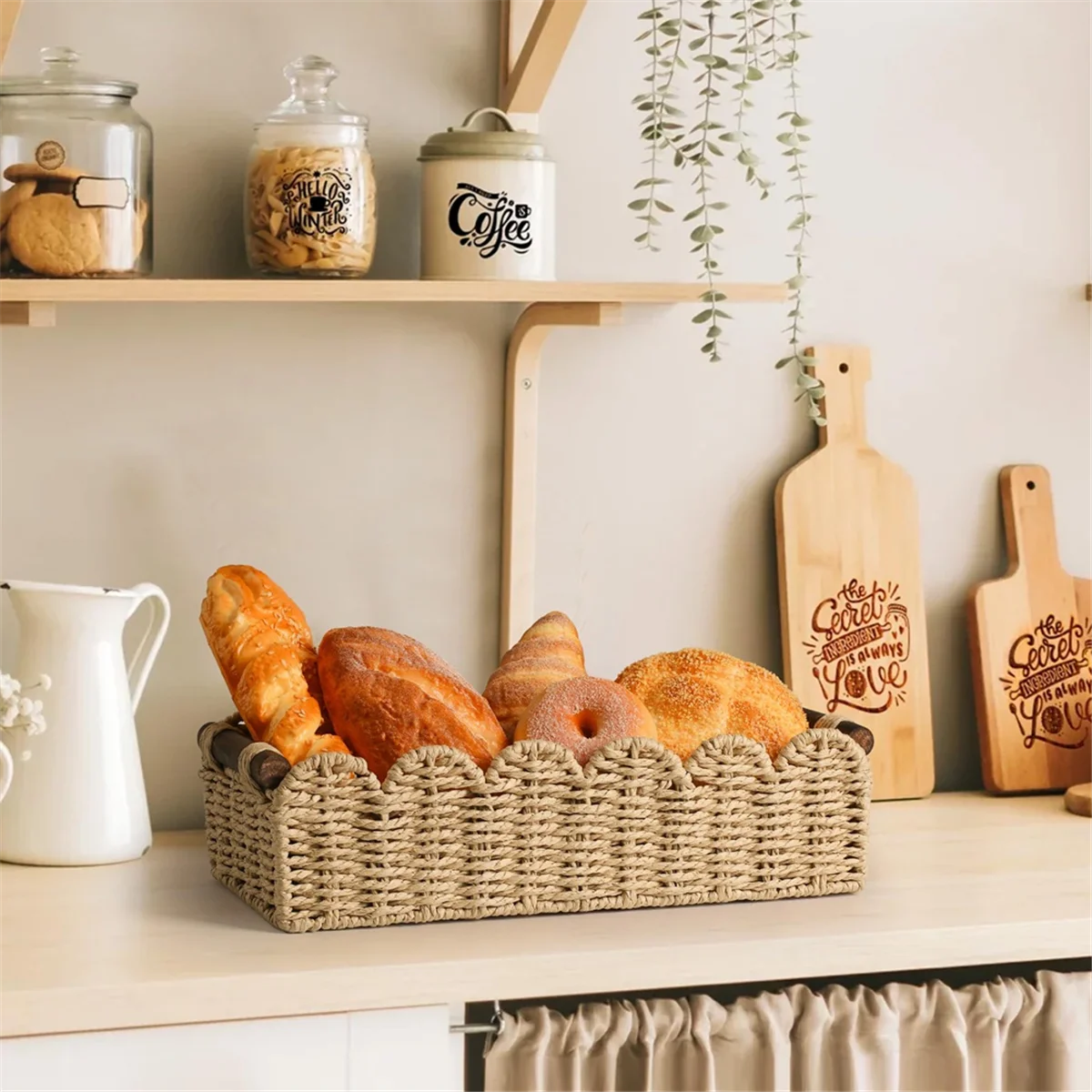 Cesta de almacenamiento de papel higiénico de mimbre, organizador de baño, bonita cesta decorativa para guardería, cocina, dormitorio
