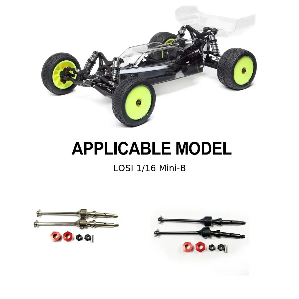 RCGOFOLLOW Stalowy tylny wał CVD RC Upgrade Part Rc Tylny wał CVD do 1/16 LOSI Mini-B Mini-T RC Car Part RC Car Akcesoria