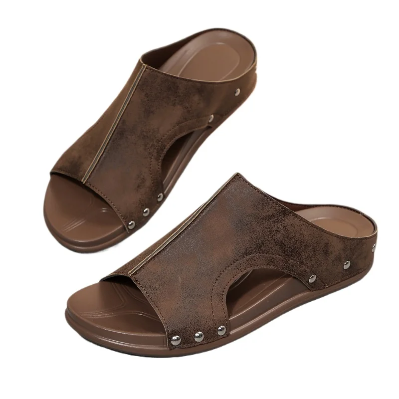 

Новые модные женские шлепанцы на среднем каблуке для лета 2026 года: удобные повседневные пляжные сандалии-эспадрильи для женщин, размеры 36-43