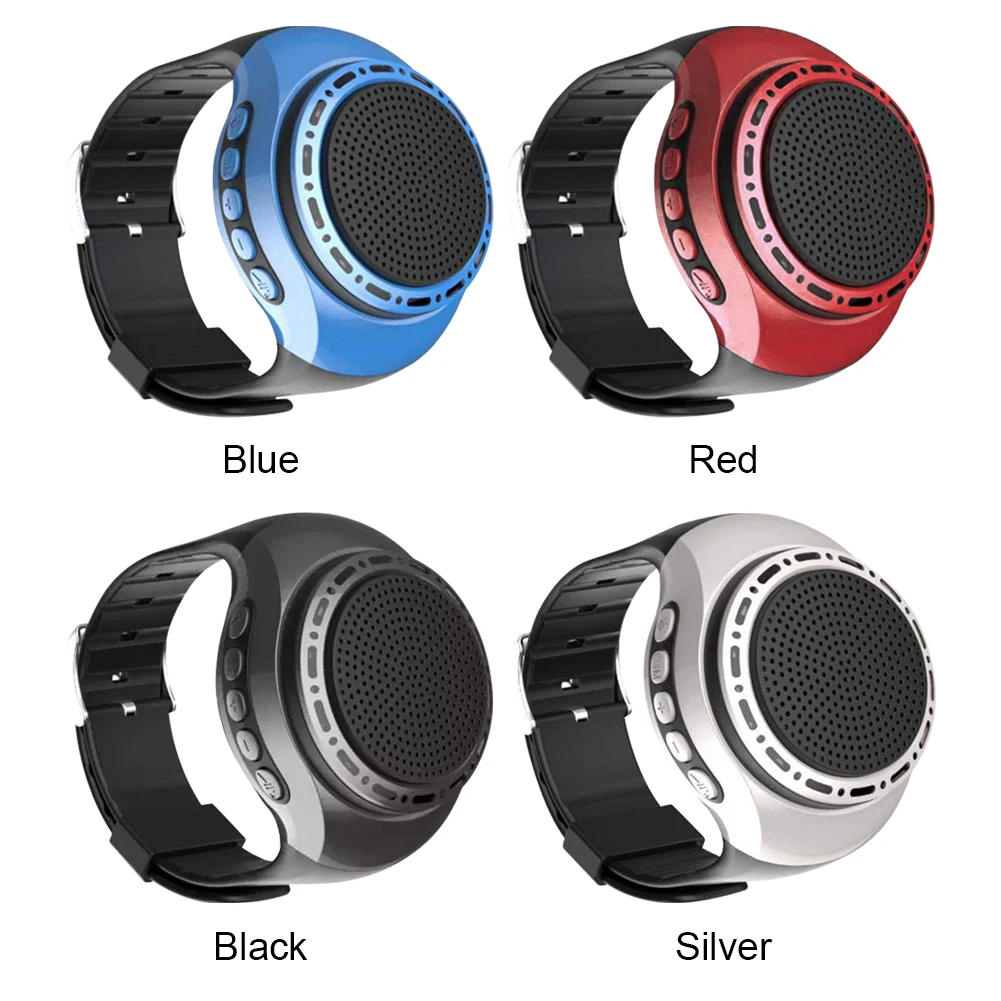 USB Rechargeable Wrist Watch Speaker Cool Lighting Bluetooth-compatible Portable Bicycle Audio Music FM Radio Box