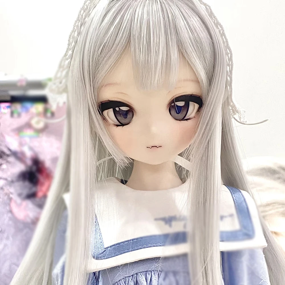 

1/4 BJD Doll Anime Head No Makeup Girl Resin DIY Smile Girl Doll Head Without Makeup Doll Accessories BJD Toy