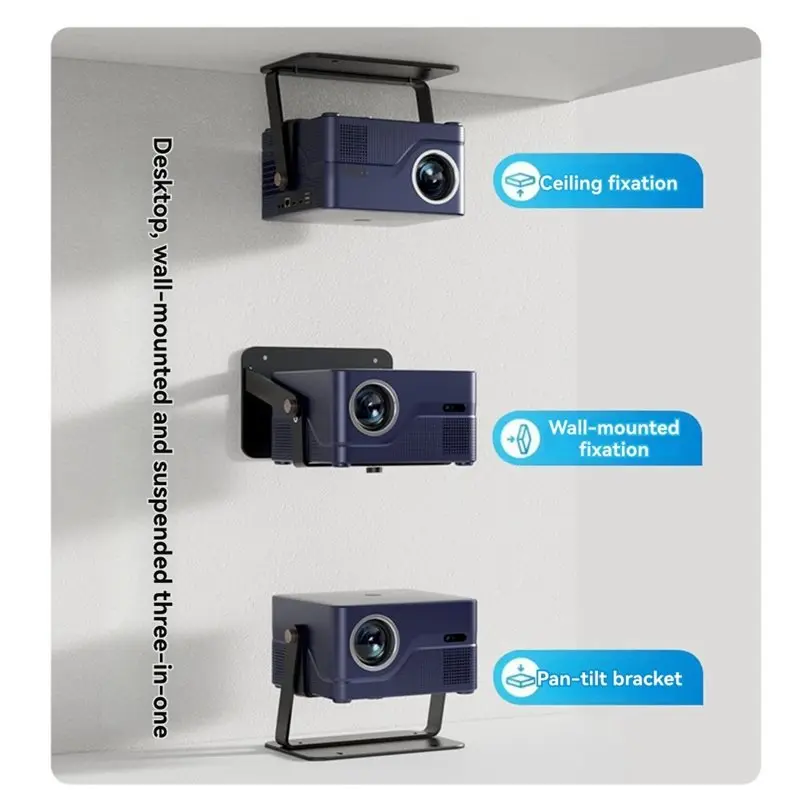 X64A-Projector Stand Dual-Axis Mount With 265Mm Internal Clearance Metal Desktop/Wall-Ceiling-Mount 3 In 1 Design