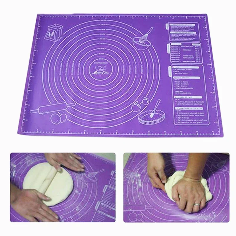 Large Kneading Dough Mat Silicone Table Mats Pad Sheet Baking Mat Pizza Cake Dough Maker NonStick Pastry Rolling Pad Bakeware