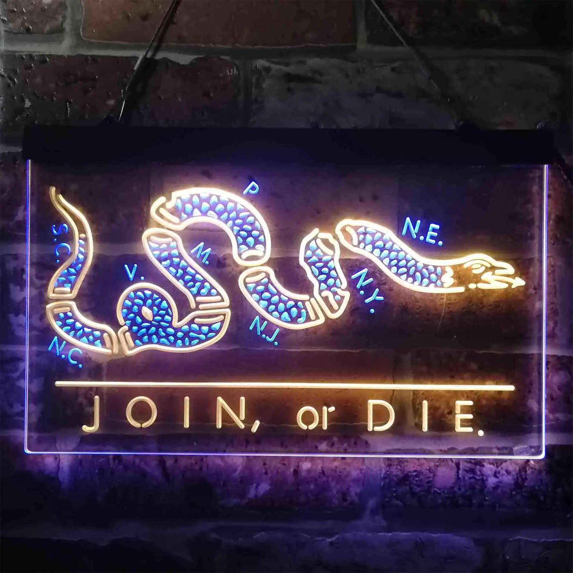 Join Or Die Snake Military Army Dual Color Led Neon Sign st6-i3916