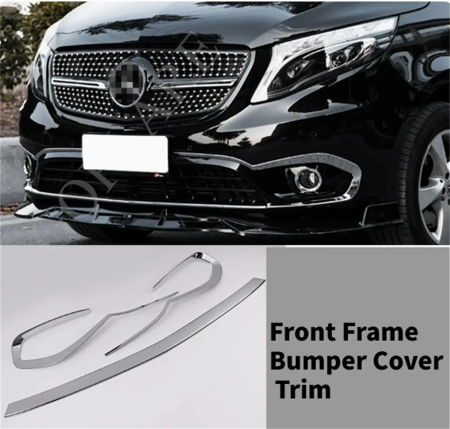 Cover Bumper Trim Front Stick Bar Grid Grill Grille Frame Edge For Mercedes Benz Vito W447 2016 2017 2018 2019 2020 2021 2022