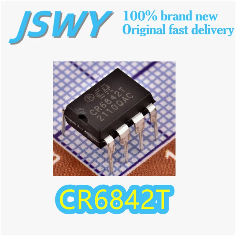 

(10/50 pieces) CR6842T Original CR6842 DIP-8 Package Current-Mode PWM Controller Offline Switching Power Supply IC Electronics