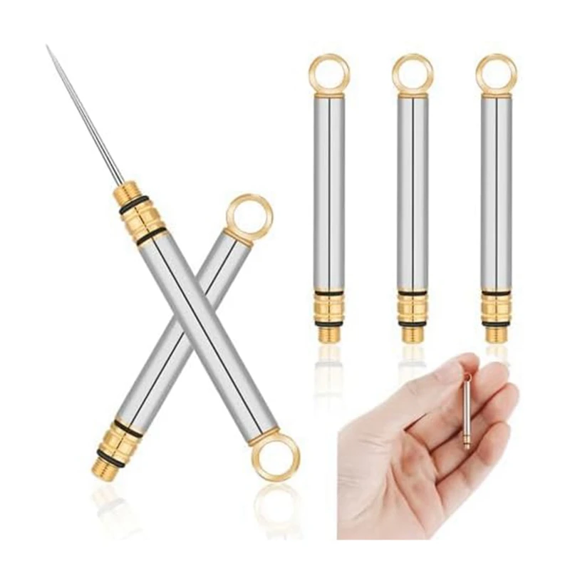 3 PCS Portable Titanium Toothpicks, Metal Toothpick With Protective Holder,Mini Stainless Steel Toothpick