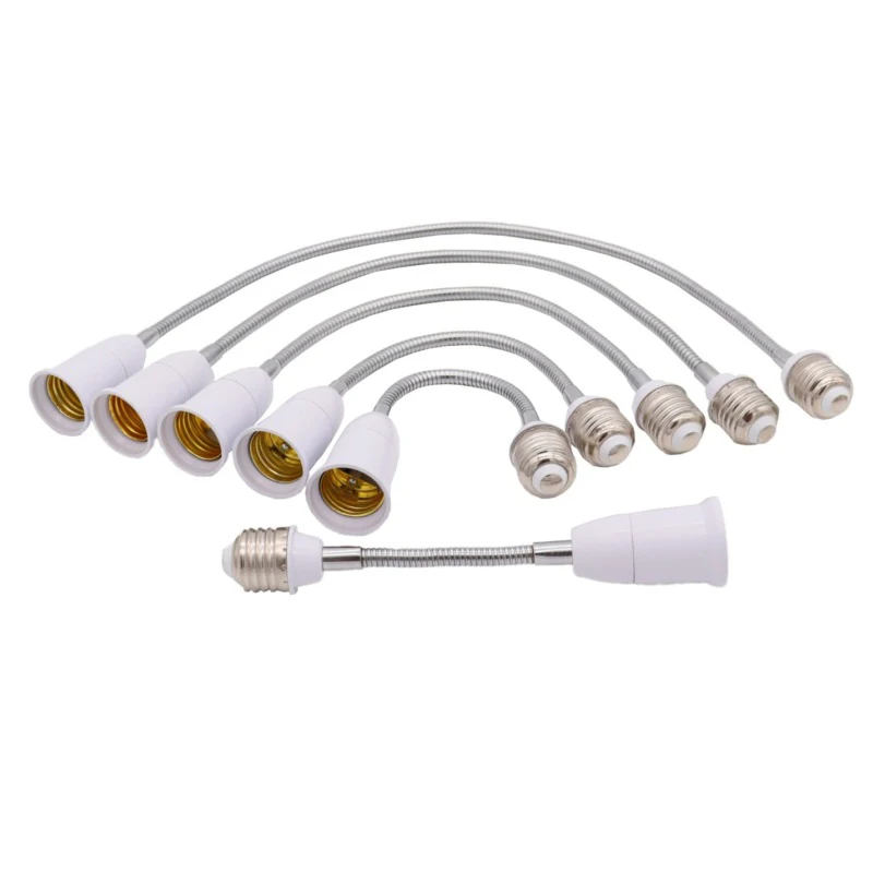 1pcs Universal E27 to E27 Lengthened Lamp Holder Tube LED Light Extension Bulb BaseLamp Head Socket Conversion Black White 18cm
