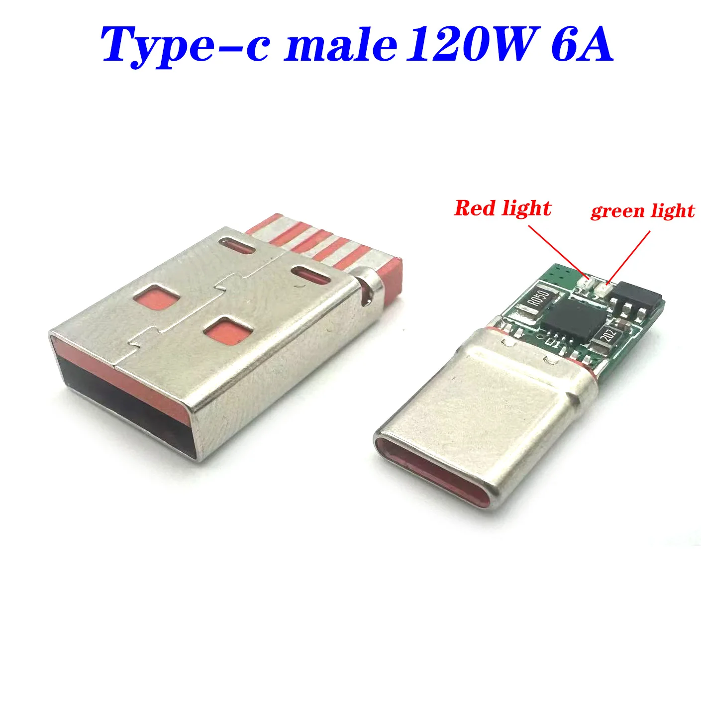 

PD 120W 6A Super Fast Charging USB -C Male Plug Welding Connector Adapter Type-C Charging Plugs Data Cable Accessories Repair