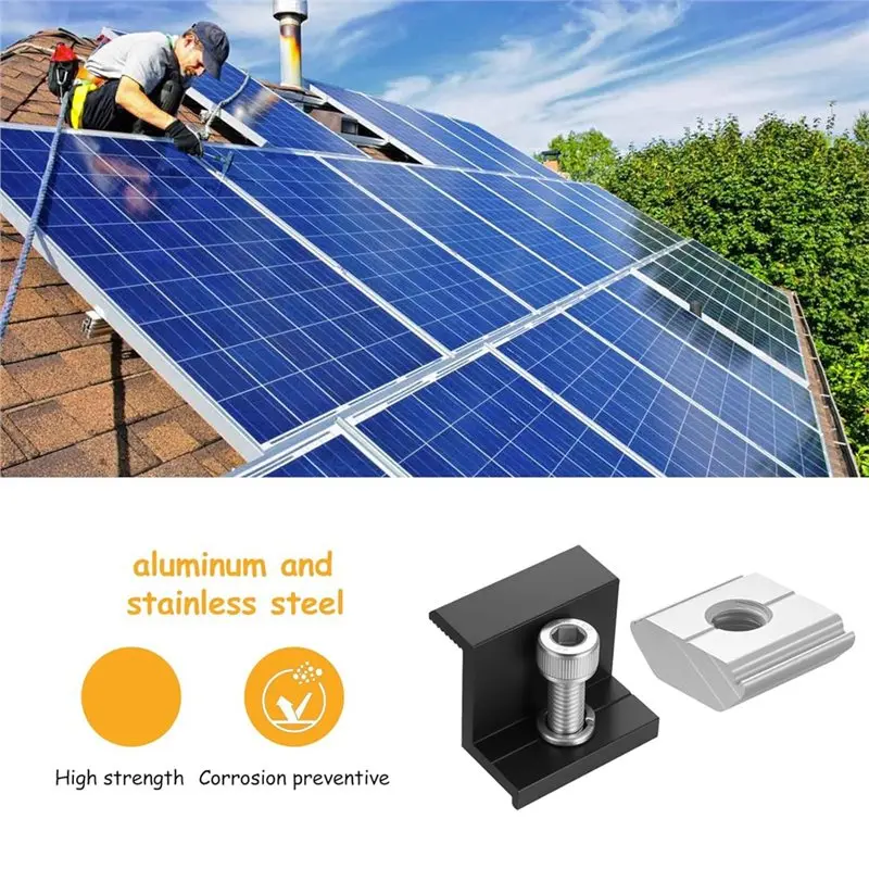YANA50I 30MM Solar Panel Mounting Fixing Clamp End Clamp Adjustable Bracket For PV System Installation