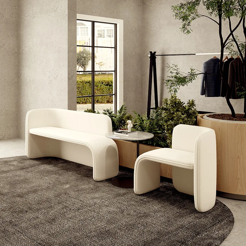 

Nordic art fabric small sofa simple modern designer villa model room single sofa leisure chair